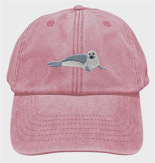 Seal Denim Cap Custom Embroidered Dad Hat, Personalized Cotton Baseball Cap - Etsy