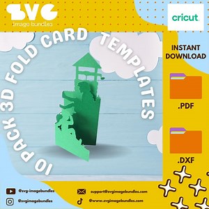 10 Pack 3D Fold Card Templates for Papercrafts Cricut, Silhouette, Cameo, Scan and Cut - Etsy