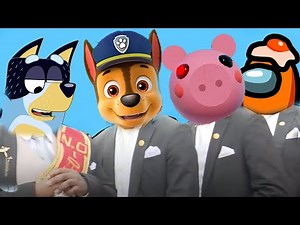 Dancing with Bluey & Among Us & Roblox Piggy & Paw Patrol