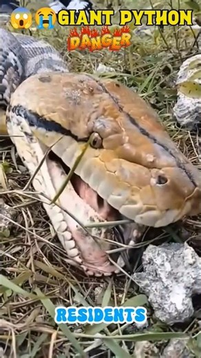 Danger! A giant python was caught by residents #snake #animal #animals #viral