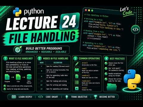 File Handling | Lecture 24 | Python Tutorial for Beginners🐍