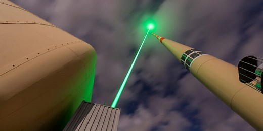 Lasers used to guide lightning strikes to a safe target