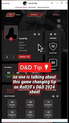 Plan your D&D builds in advance with this Roll20 tip! 💡