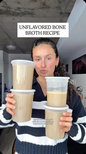 Candice Ray on Instagram: "Lazy girl *unflavored* bone broth !! If you have a crock pot you can also make it in there :) - add bones (marrow bones are great) to a pot and cover with water - add a splash of cider vinegar, cover with a lid and bring to a boil - reduce to low heat and let simmer for 12-16h - the next day strain it (you can use a strainer and a cheese cloth to get everything filtered out) - store in the fridge of freezer (the fat rises to the top and acts as a seal so the bone broth