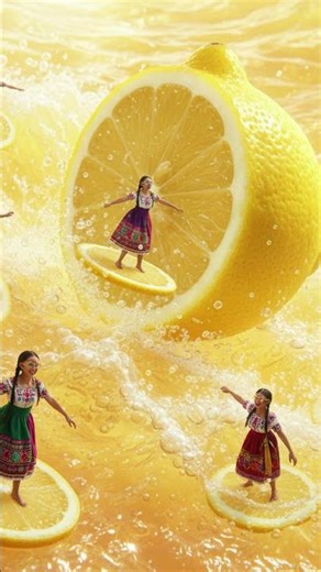 GIANT LEMON OCEAN 🌊🍋 Mini Ladies Surf Citrus Waves & Build a Lemonade Factory