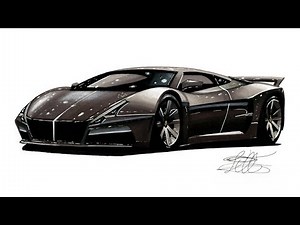 Concept Supercar Drawing - Time Lapse