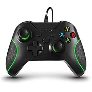 Zamia Wired Controller for PC, Black Gamepad Joystick Controller for PC Windows with 3.5mm Audio Jack