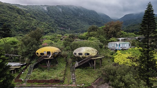 Inside abandoned 'UFO village' packed with rotting spaceship holiday homes