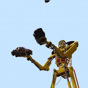 Step Right Up Or Cower In Fear; The 7-Story Car-Juggling Robot Is Here