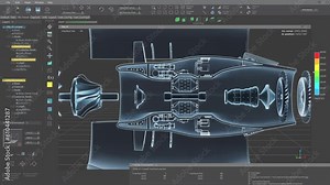 Developing Parts 3d Models To Assemble Industrial Machine Prototype. Prototype Engine Machine Part Production. Modern Interface. Machine Mechanism Parts Manufacturing. Designing Prototype