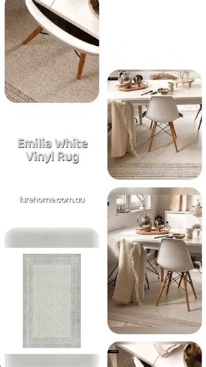 Emilia White Vinyl Rug