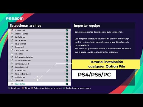 Tutorial instalación Option File Pes 2021 PS4/PS5/PC
