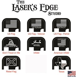 Engraved Glock Rear End Back Slide Plate Flag Patterns