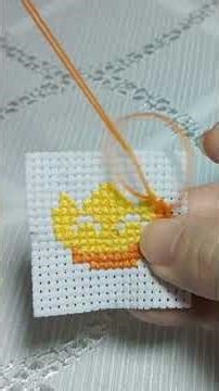Cross Stitch Super Mario Fire Flower #shorts #cute #pixel #easy #supermario #crossstitch #fun