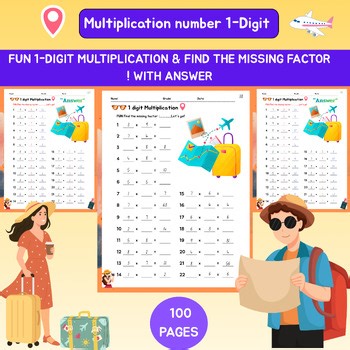 1 Digit Multiplication fun find the missing factor :.....Let’s go! Fun.