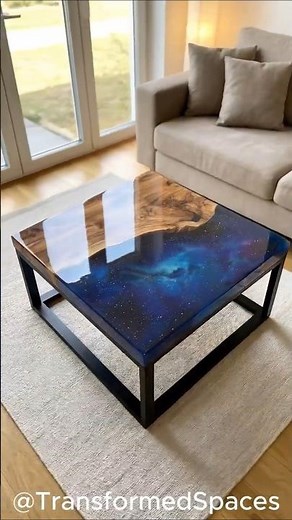 Cosmic Nebula Resin Coffee Table Concept | Luxury Interior Decor Ideas