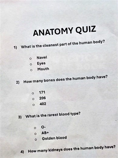 Anatomy Quiz _--- Can you get 7//7? #anatomy #science #quiz #quiztime #trivia