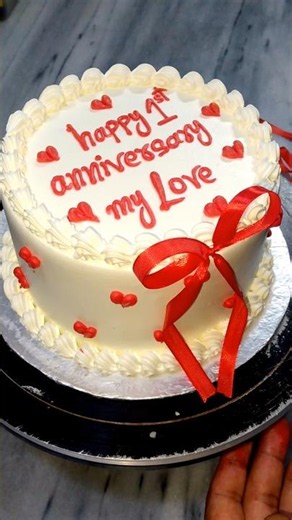👉 “Happy 1st Wedding Anniversary 💖 So Special Day” #birthdaycake #chocolate #yummy #cake #shorts