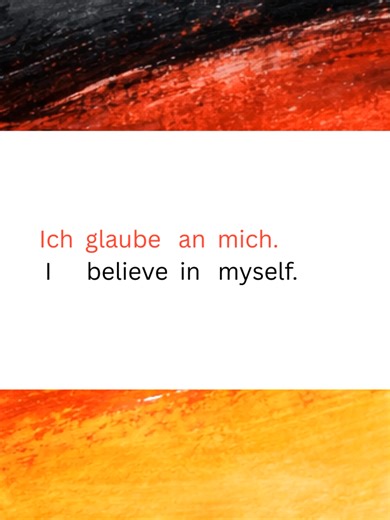 ich glaube an mich ⚫ 🔴 🟡 Learn German with word-for-word mapping. This is the interlinear method of learning German. Interlinear method: The English words are placed directly under the German words. They are not a perfect translation, but show the structure of the German sentence. ⚫ This method is perfect for beginners. 🔴 You don’t need to think or analyze grammar. 🟡 You see the logic immediately. #germanlessons🇩🇪 #germanlearning #germanlanguage #germanpronunciation #germanytiktok