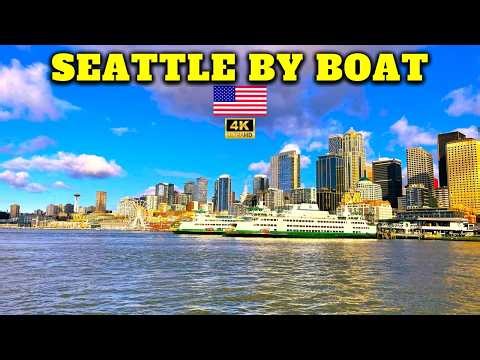 ALKI BEACH to Downtown Seattle Scenic Ferry Ride | SEATTLE WATERFRONT in 4K UltraHD