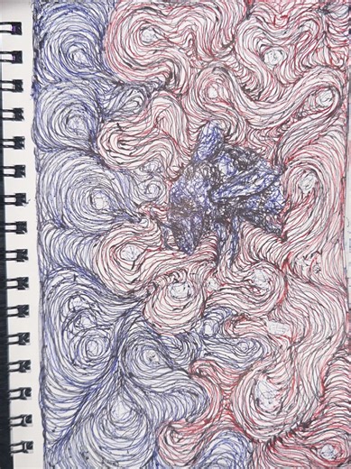 Abstract Bee drawn with both my hands #abstract #ambidextrous #penart #drawing #nature #bee #omnilinear #bees