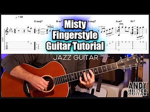 How to play Misty Fingerstyle Guitar Tutorial Lesson (Jazz Standard)