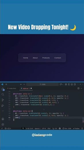 Want this Menu? Full Tutorial Coming Tonight! 🚀 | CSS Micro Interaction
