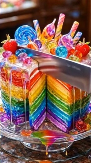 cake crafted entirely from glass