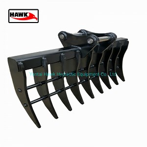 [Hot Item] Excavator Brushing Rake Root Rake Excavator Land Clearing Rake