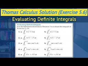 Thomas calculus exercise 5.6 Q1 to Q5 | Definite integrals calculus || Lec 38