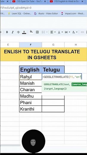 English To Telugu Translate In Google Sheets | #shorts #gsheets #googlesheets #wepptutorials