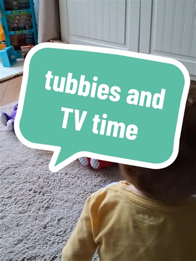 tubbies and tv time 💙 lined them up and then sat down to watch 😂😂 #fyp #sahm #toddlersoftiktok #routine #teletubbies