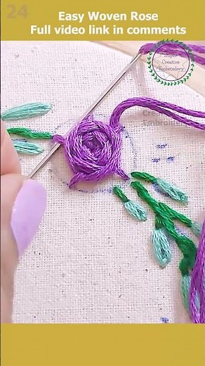 Easy Embroidery Flowers🌹 Woven Rose🌹Tutorial Beginner's Embroidery 🌹 Fancy Needlework World #shorts