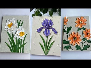 Learn 3 Textured Flowers in One Video | Iris, Orange Blossom, Daffodil | Vanoushe Art Masterclass