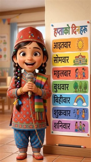 हप्ताका सात दिन! The Seven Days of the Week - Sing Along! 📅😊 #funlearning #Song ##DailyRoutine