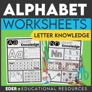 Alphabet Knowledge Worksheets | Letter Work Kindergarten Preschool Pre-K