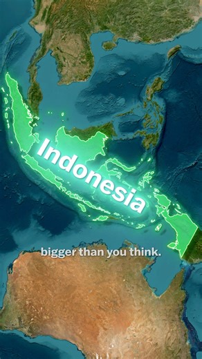 Indonesia is much bigger than you think! #Indonesia #equator #science #country #Bali #Jakarta #islandlife | Worldatlas.com