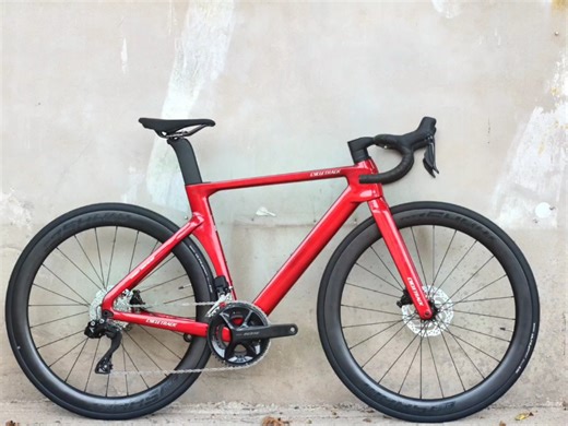 冰裂红CK SKY电变105气动公路车实拍