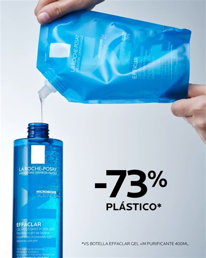 ¡Tu limpiador para pieles grasas Effaclar Gel M, ahora encuéntralo en su nuevo formato Refill, cuida tu piel y el planeta 💙🌎 | La Roche-Posay