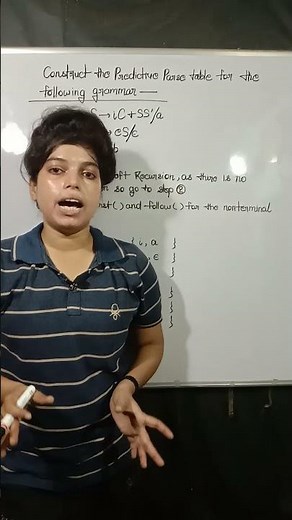 Construct the Predictive parse table for the following grammars | #shortvideo #shortsfeed #shorts#cs