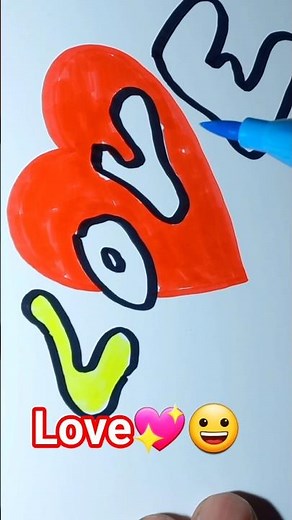How to draw love #easy #howto #draw #drawing💖😀👍✏️