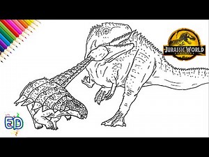 How to Draw Ankylosaurus vs Giganotosaurus | Step by Step