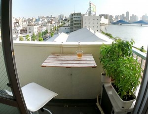 ベランダカウンターテーブル格安DIY 工具不要で設置取り外しOK