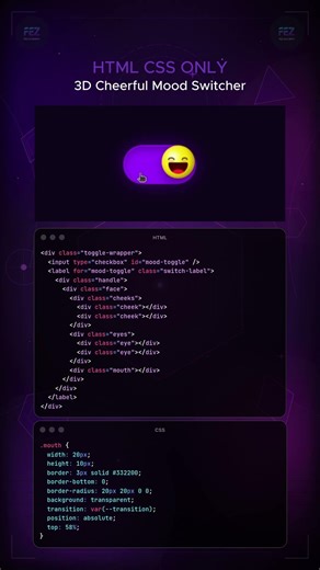 Stop using boring toggles! Try this 3D Emoji Switch 😃 #coding #cssanimation #webanimation