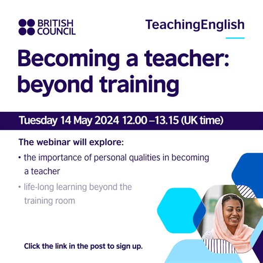 1.2K views · 29 reactions | Free professional development webinar for teacher educators and teachers who are engaged in facilitating the professional development of others: Becoming a teacher: beyond training. ️Date: Tuesday 14 May  To register: https://tinyurl.com/5e3mwpd4 #TeachingEnglish #ELT #TeacherTrainer | British Council Bangladesh | Facebook