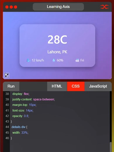 Weather Widget | HTML CSS #fypシ゚