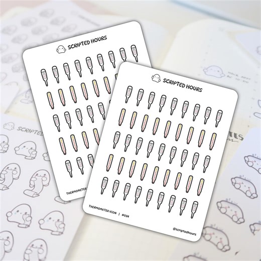 Thermometer (fever) | Kawaii Stickers for Planners - Etsy