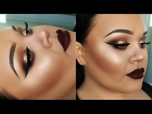 Gold Glitter Eyes | Full Face Drugstore Makeup Tutorial | New Years Eve | Makeupwithjah