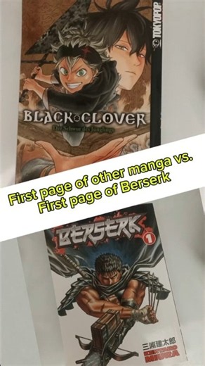 First page of other manga vs. First page of Berserk #manga #anime