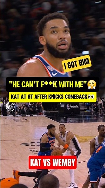 KAT held Wemby in the first half👀